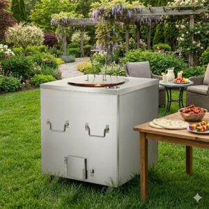 Stainless Steel Extra Large Square Charcoal Tandoor
